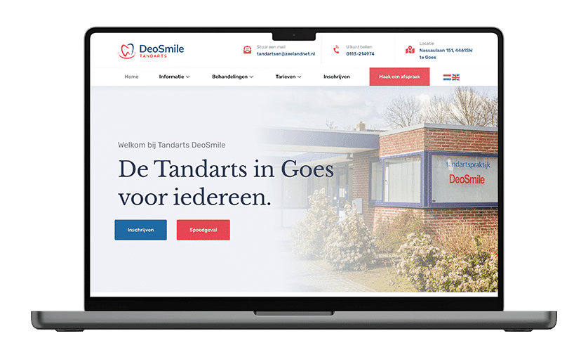 Website van Tandarts Deosmile door Licentia Marketing