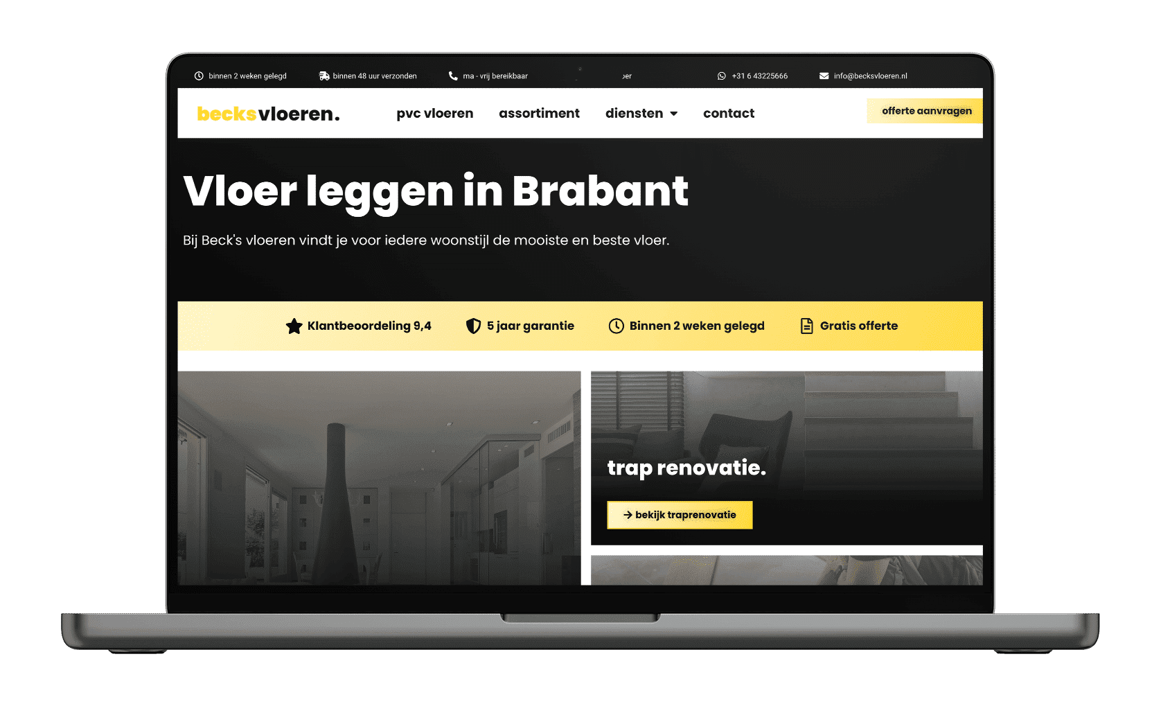 Becksvloeren heeft een website laten maken door Licentia Marketing